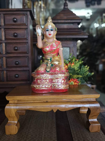 CRAFTMAVEN MINIATURE TABLE FOR BUDDHA STATUE STAND WORSHIP PEDESTAL THAI WOOD CARVING